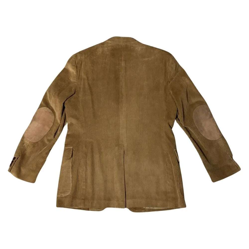 Woodmere Blazer Mens 44R Tan Corduroy Vintage Elbow Patch Sports Coat Jacket
